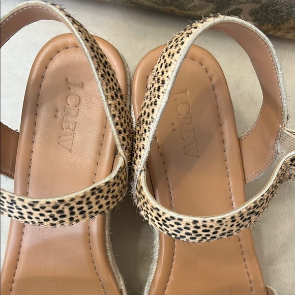 J. Crew Tan and Black Sandals with Platform Sole